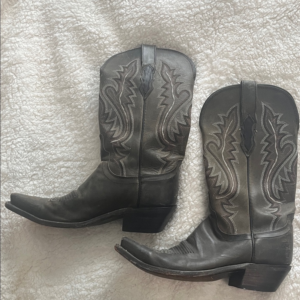 Lucchese Grey Western Cowboy Boots